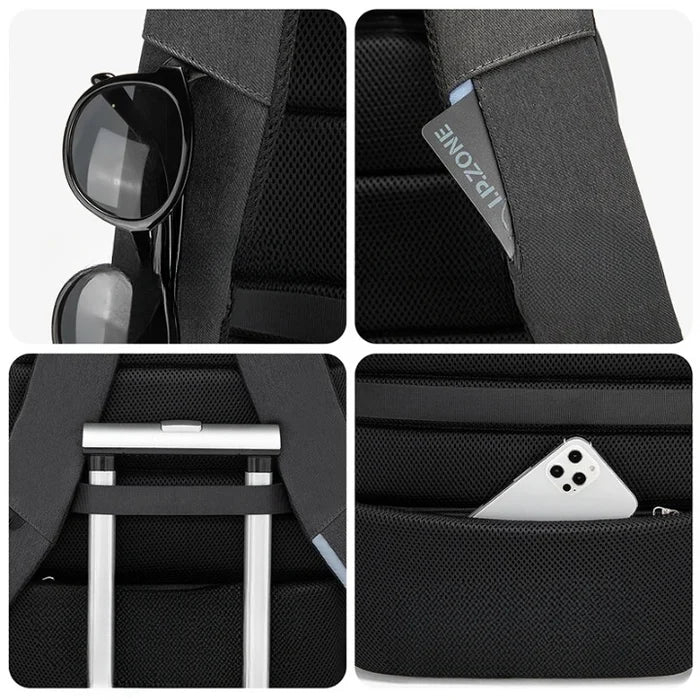 Men’s Executive Backpack Raufford RF084 – 17" Laptop, Water-Resistant, USB Port