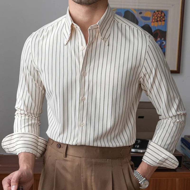 Men's Striped Cotton Dress Shirt Raufford RF056